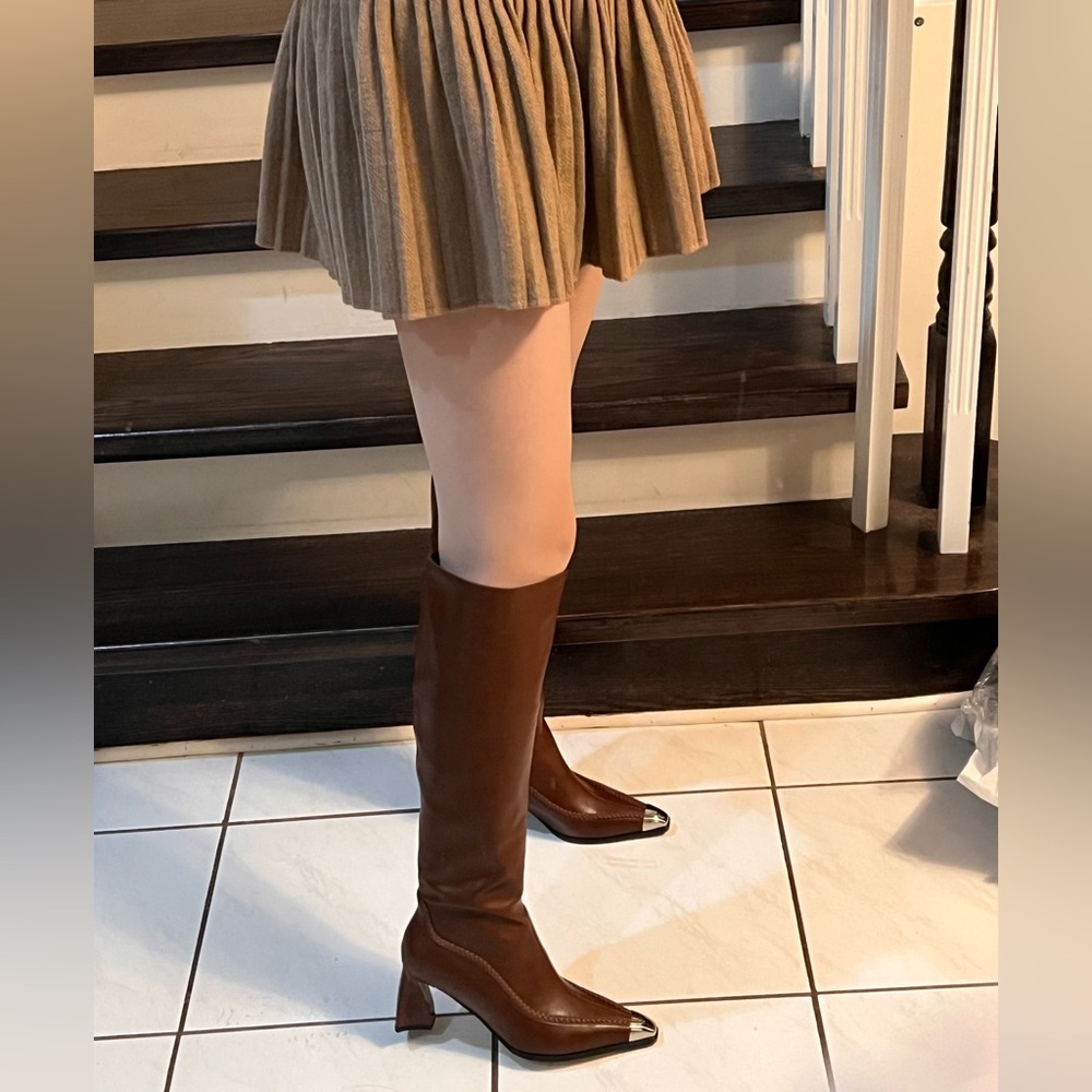 Best in my closet!!! Elegant Brown Leather Women's Knee High Boots